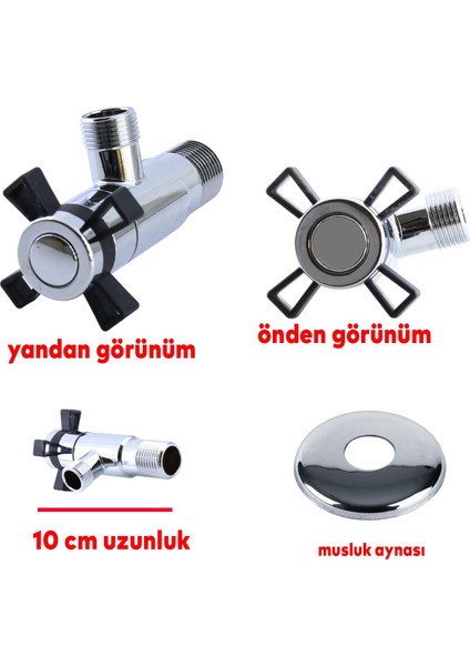 Aç Kapa 4 Kollu Taharet Musluğu Ara Musluk