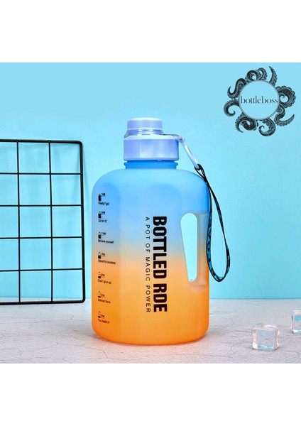 Bottleboss Damacana Motivasyon Matarası Çevir Aç Sızdırmaz Kapak Tasarımlı 2 Litre