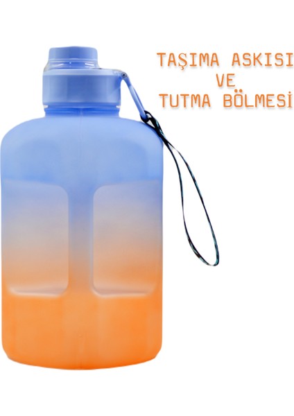 Bottleboss Damacana Motivasyon Matarası Çevir Aç Sızdırmaz Kapak Tasarımlı 2 Litre