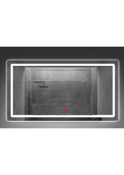 60X80 cm Buğu Çözücülü Kumlamalı Banyo Aynası