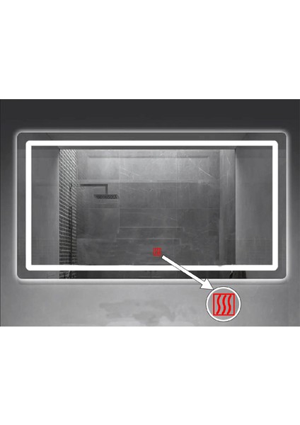 60X80 cm Buğu Çözücülü Kumlamalı Banyo Aynası fiyatları