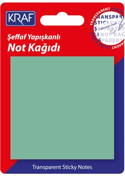 Yapışkanlı Şeffaf Not Kağıdı 76X76 mm 50 Yp Transparan Yeşil