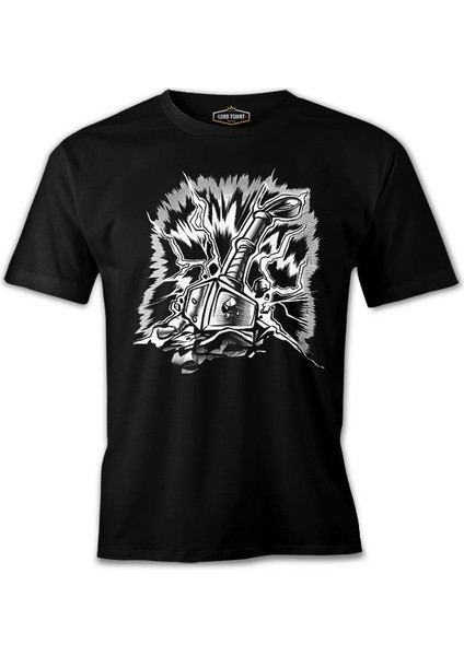 Thor´s Hammer Striking A Surface Siyah Erkek Tshirt
