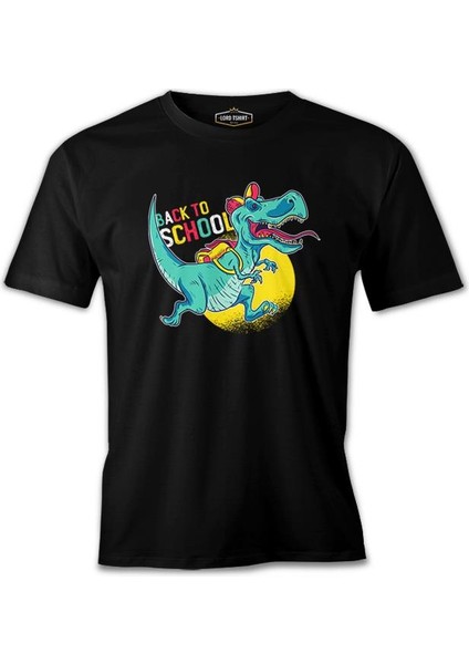 Okula Dönüş - Dinazor Siyah Erkek Tshirt