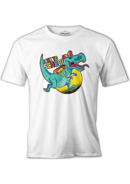 Okula Dönüş - Dinazor Beyaz Erkek Tshirt