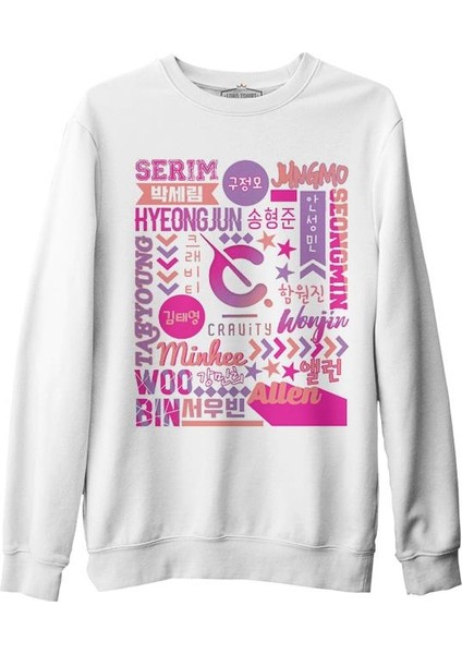Cravity - Cosmos Beyaz Erkek Kalın Sweatshirt