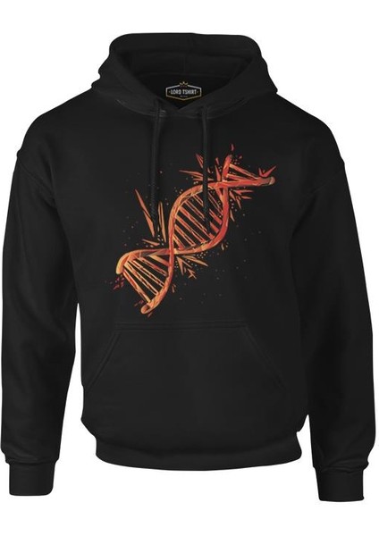 Dna Chain Exploding Siyah Erkek Fermuarsız Kapşonlu