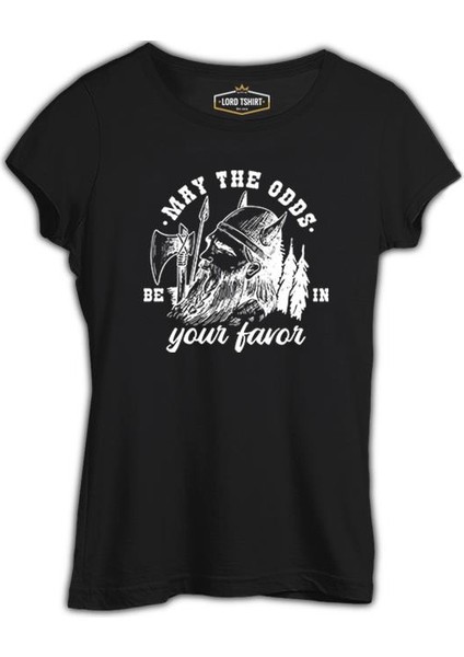 Viking Warrior Axe And Helmet Siyah Kadın Tshirt