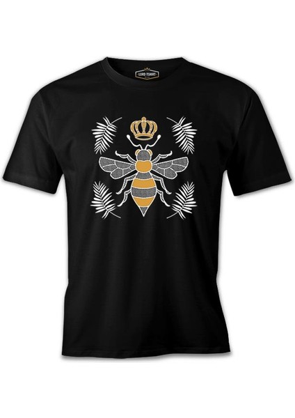 Queen Bee And Leaves Siyah Erkek Tshirt