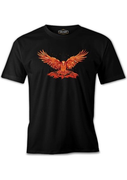 Flying Phoenix Bird Siyah Erkek Tshirt