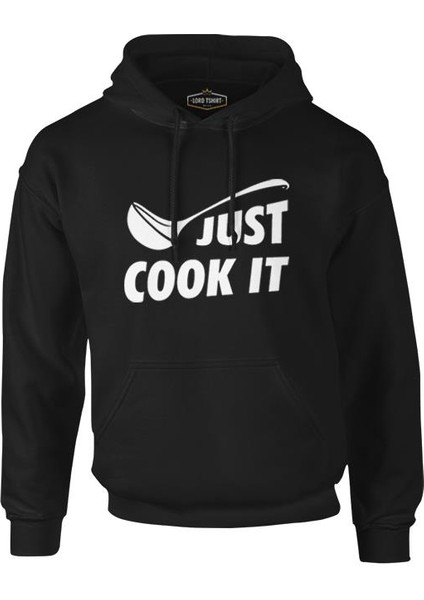 Just Cook It Siyah Erkek Fermuarsız Kapşonlu