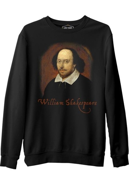 William Sheakspeare - Portre Siyah Erkek Kalın Sweatshirt