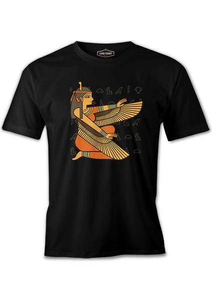 Ancient Egypt Goddess Isis And Wall Paintings Siyah Erkek Tshirt