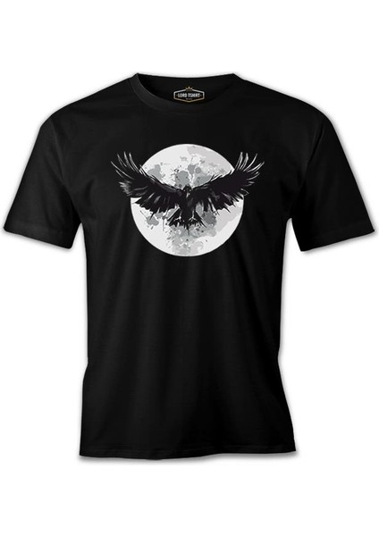 Raven Bird Wings And Moon Siyah Erkek Tshirt
