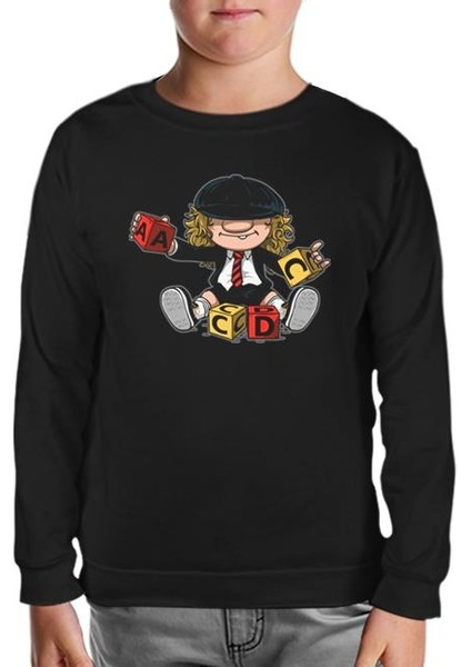 Ac Dc - Ac Dc Cubes Siyah Çocuk Sweatshirt