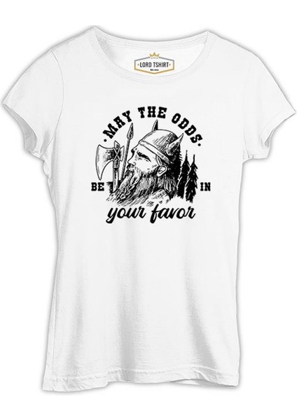 Viking Warrior Axe And Helmet Beyaz Kadın Tshirt