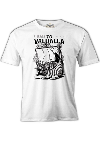 Viking Ship To Vallaha Beyaz Erkek Tshirt