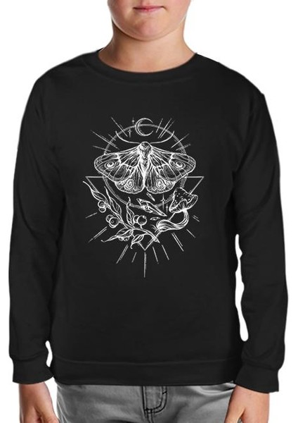 Animals And Plants Around The Universe Siyah Çocuk Sweatshirt