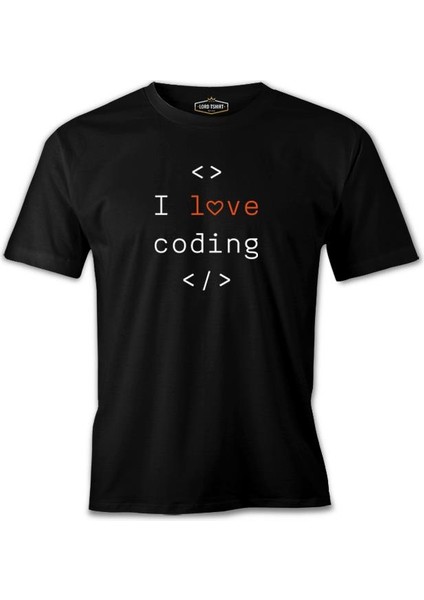 I Love Coding Siyah Erkek Tshirt