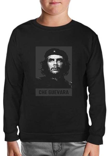 Che Guevara - The Black Portrait Siyah Çocuk Sweatshirt