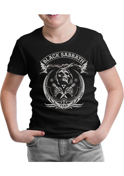 Black Sabbath - Ten Year War Siyah Çocuk Tshirt