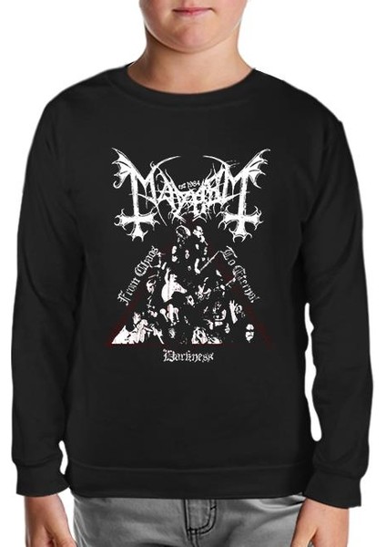 Mayhem - From Chaos To Eternal Darkness Siyah Çocuk Sweatshirt
