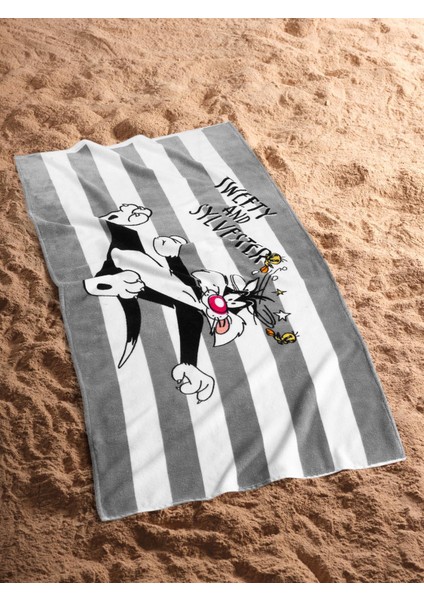 LOONEY TUNES Pamuk Kadife Baskılı Plaj Havlusu