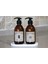 JUNİBELİW 3lü Set Vintage Serisi Amber Cam Şişe 2X250ML Sıvı Sabun Çamaşır Suyu Etiketli+ Altlık 1