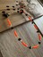 Doğal Taşlı Turuncu Boncuklu Choker Kolye 1