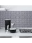 NW02-70X500CM Kendinden Yapışkanlı Gri Tuğla Desen 3D Duvar Kağıdı Paneli Tek Parça 2