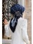 Tivil Indigo Lacivert Desenli Ipek Eşarp DGN51373-31-33 1