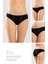 Kadın Pamuklu Zikzak Işlemeli Bikini Kesim Külot 3'lü Paket Siyah 3