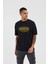 Unisex Manhattan Baskılı Siyah Oversize Tshirt 2