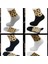 Unisex Leopar Desenli Pamuklu Tenis Çorap 4'lü Set 3