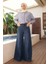 Pantolon Etek Koyu Mavi Denim Kadınlar İçin Rahat ve 5