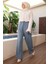 1105-DENIM Battal Lastikli Pantolon Mavi 3