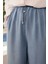 1105-DENIM Battal Lastikli Pantolon Mavi 4