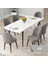 Concept Rut Serisi Açılabilir 80X132 Beyaz Masa Ceviz Ayak Mutfak Masası Takımı ve 6 Sandalye 2