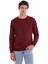 Bordo Regular Fit Düz Pamuklu Bisiklet Yaka Sweatshirt 3