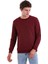 Bordo Regular Fit Düz Pamuklu Bisiklet Yaka Sweatshirt 4