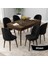 Concept Rut Serisi Açılabilir 80X132 Barok Ahşap Desen Mutfak Masası Takımı ve 6 Sandalye 1