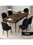 Concept Rut Serisi Açılabilir 80X132 Barok Ahşap Desen Mutfak Masası Takımı ve 6 Sandalye 2