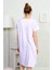 Kadın V Yaka Penye Kısa Kollu Gecelik 4