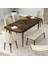 Concept Rut Serisi Açılabilir 80X132 Barok Ahşap Desen Mutfak Masası Takımı 4 Sandalye 1 Bench 2