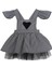 Kız Çocuk Kalp Aplikeli Tütü Siyah Beyaz 5-10 Yaş Doğum Günü Elbisesi 1