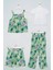 4'lü Batik Bluz Tshirt Pantolon Şort Yeşil Takım 2