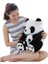 25CM Oturmuş Anne ve Bebek Panda Peluş Oyuncak - Siyah / Beyaz (Yurt Dışından) 4