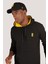 P-005671-ERKEK Kapüşonlu Sweatshirt Diagonal Uzun Kollu Rahat Kesim 3 Iplik Spor Pamuklu Sweatshirt-Siyah 2