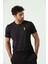 P-005678-ERKEK Bisiklet Yaka Rahat Kesim Casual Nefes Alabilen Athletic Spor T-Shirt - Tişört-Siyah 3