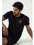 P-005678-ERKEK Bisiklet Yaka Rahat Kesim Casual Nefes Alabilen Athletic Spor T-Shirt - Tişört-Siyah 4